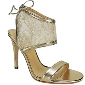 Ivanka Trump Daza Gold Multi Fabric Heels